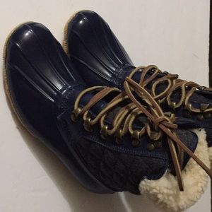 Sperry woollined shearwater navycharcoal duck boot